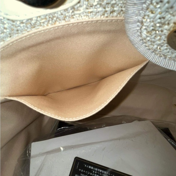 CHANEL DEAUVILLE TOTE RAFFIA WITH GLITTER AUTHENTIC ❗️ - Picture 8 of 16